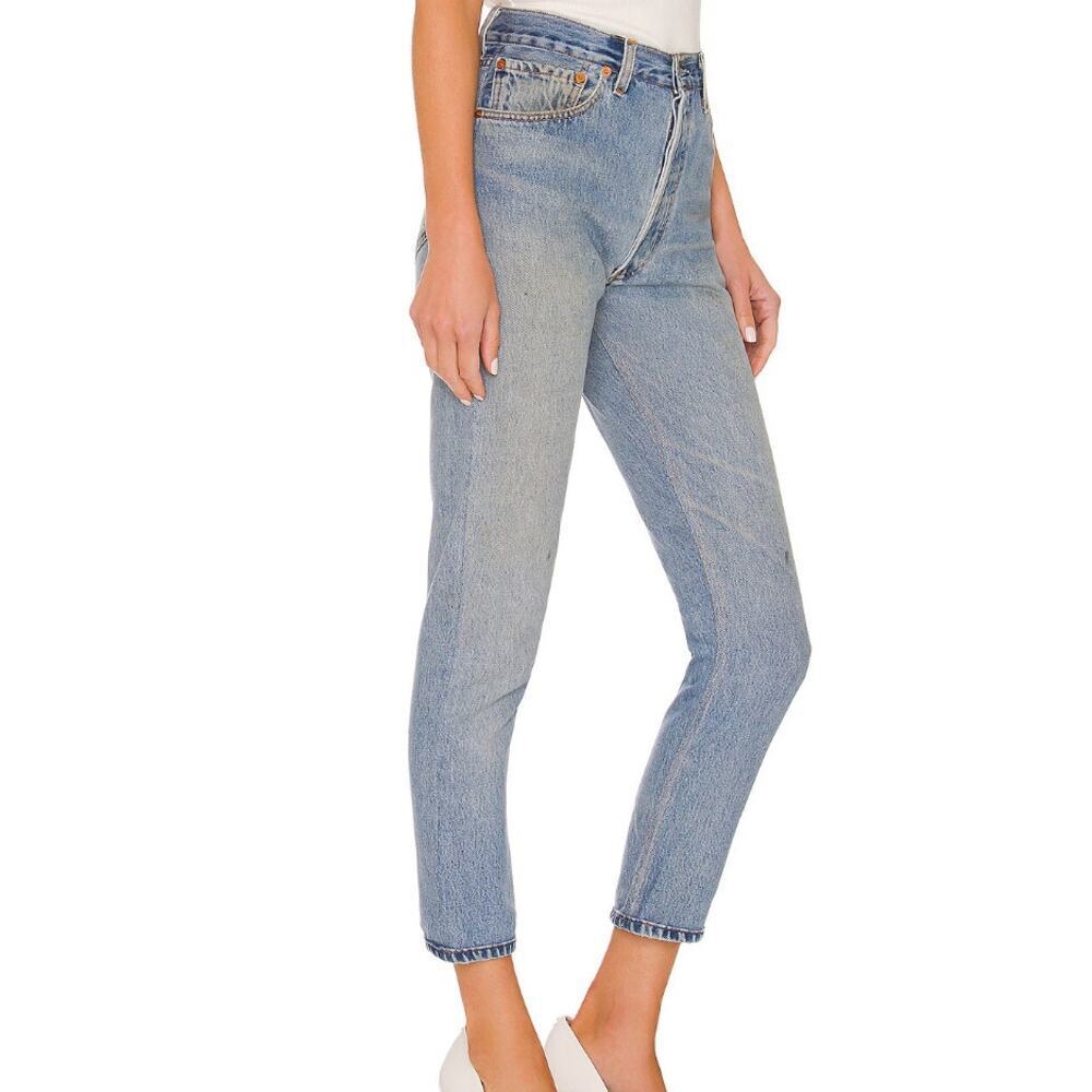 Re/Done Levis High Rise Ankle Crop Denim Jeans Straight Leg 23 NEW